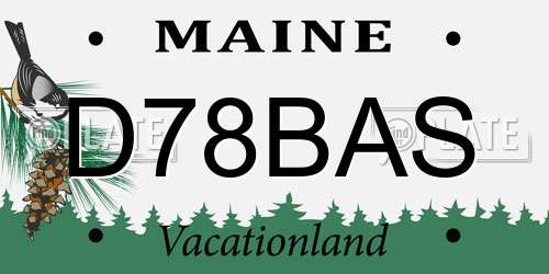 D78BAS Maine License Plate