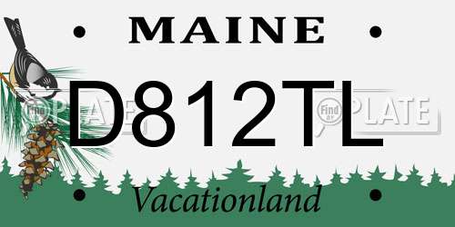 D812TL Maine License Plate