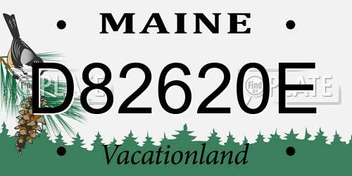 D82620E Maine License Plate