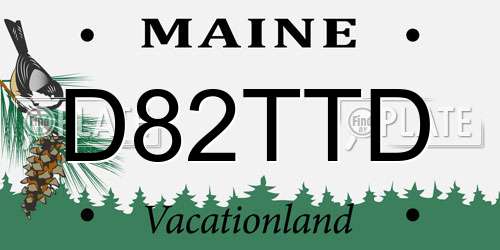 D82TTD Maine License Plate