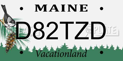 D82TZD Maine License Plate