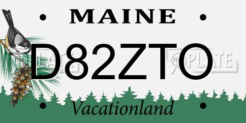 D82ZTO Maine License Plate