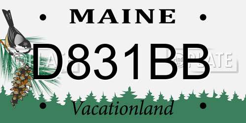 D831BB Maine License Plate