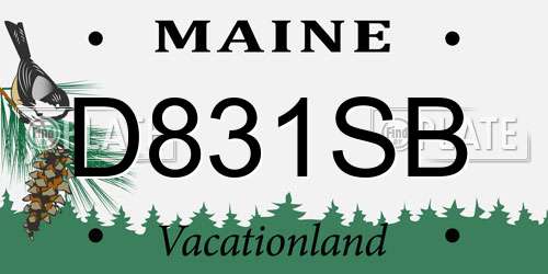 D831SB Maine License Plate