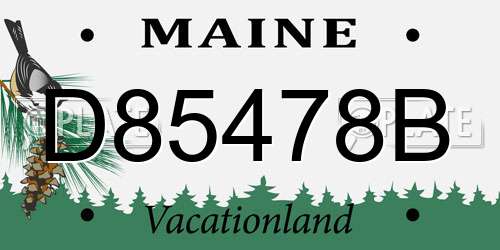 D85478B Maine License Plate