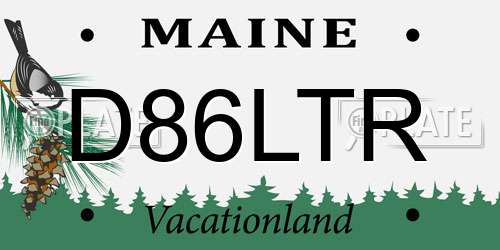 D86LTR Maine License Plate