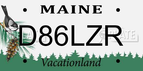 D86LZR Maine License Plate