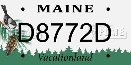 D8772D Maine License Plate