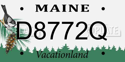 D8772Q Maine License Plate
