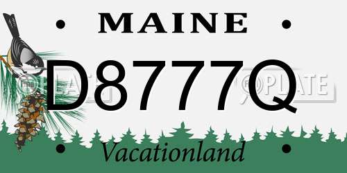 D8777Q Maine License Plate