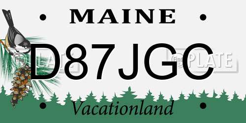 D87JGC Maine License Plate