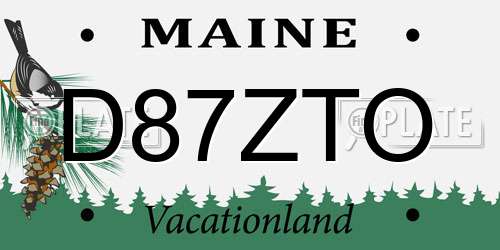D87ZTO Maine License Plate