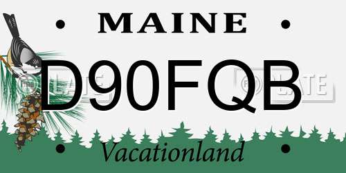 D90FQB Maine License Plate