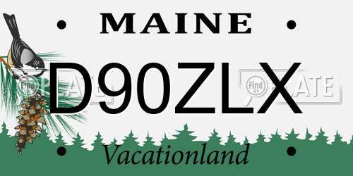 D90ZLX Maine License Plate