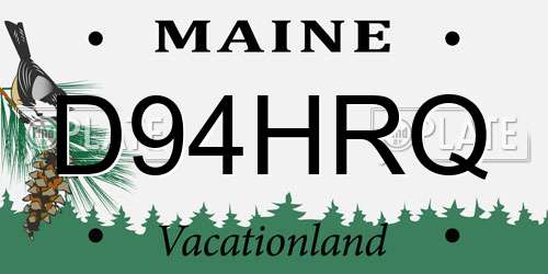 D94HRQ Maine License Plate