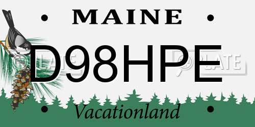 D98HPE Maine License Plate