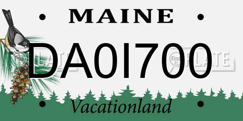 DA0I700 Maine License Plate