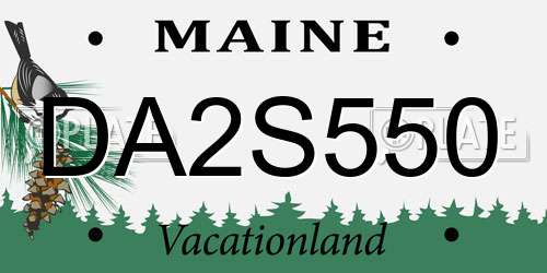 DA2S550 Maine License Plate