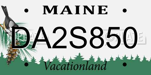 DA2S850 Maine License Plate