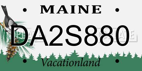 DA2S880 Maine License Plate