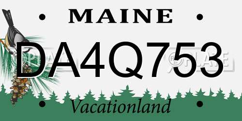 DA4Q753 Maine License Plate