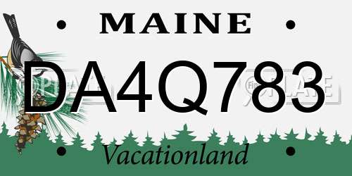 DA4Q783 Maine License Plate