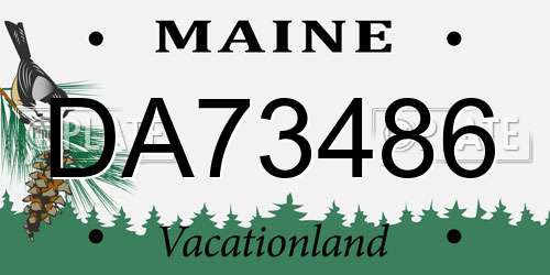 DA73486 Maine License Plate