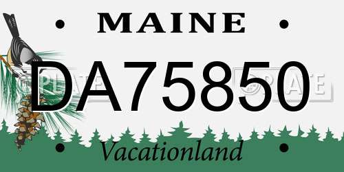 DA75850 Maine License Plate