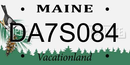 DA7S084 Maine License Plate