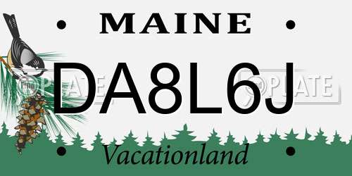 DA8L6J Maine License Plate