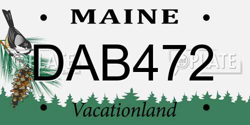 DAB472 Maine License Plate
