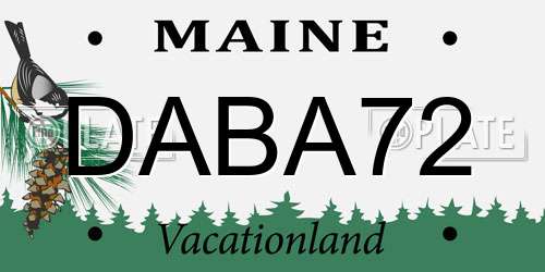 DABA72 Maine License Plate