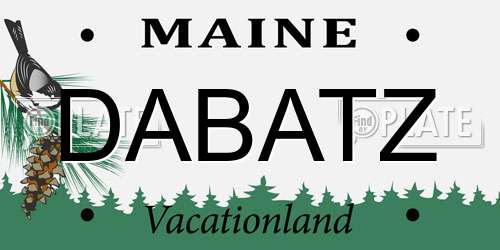 DABATZ Maine License Plate