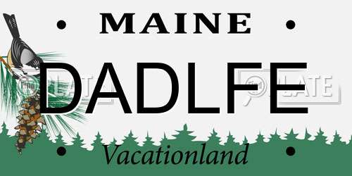 DADLFE Maine License Plate