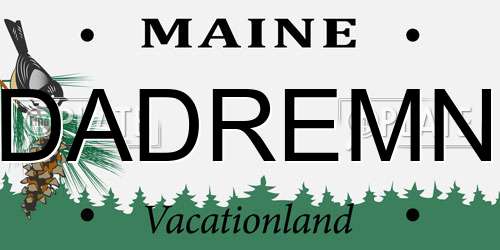 DADREMN Maine License Plate