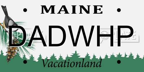 DADWHP Maine License Plate