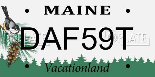 DAF59T Maine License Plate