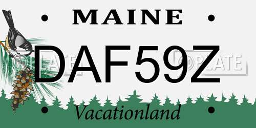 DAF59Z Maine License Plate