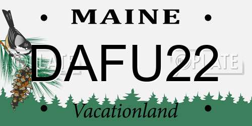 DAFU22 Maine License Plate