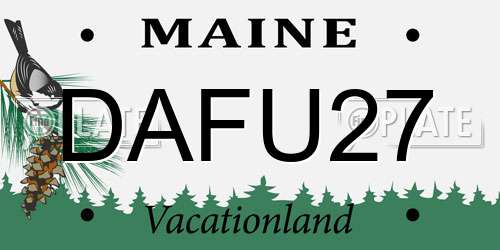 DAFU27 Maine License Plate