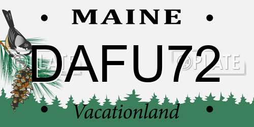 DAFU72 Maine License Plate