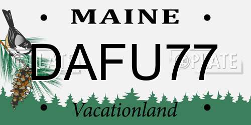DAFU77 Maine License Plate