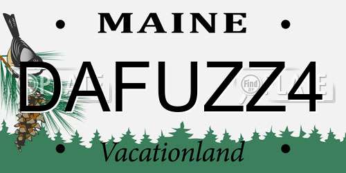 DAFUZZ4 Maine License Plate