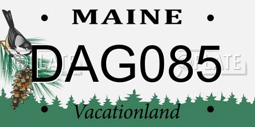 DAG085 Maine License Plate