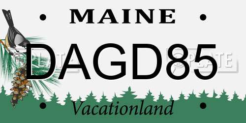 DAGD85 Maine License Plate