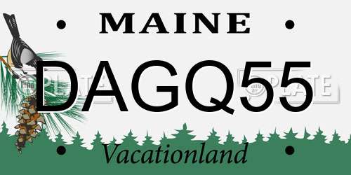 DAGQ55 Maine License Plate