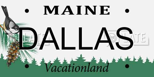 DALLAS Maine License Plate