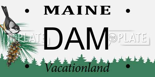 DAM Maine License Plate