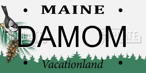 DAMOM Maine License Plate