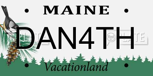 DAN4TH Maine License Plate